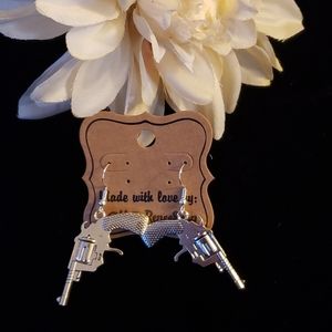 Metal Gun Shaped Earrings